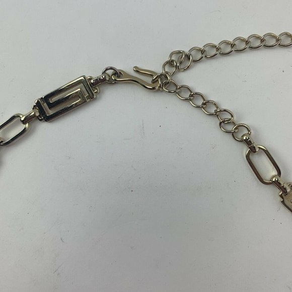 Gold Tone Chain Link Belt Open Work Rectangular - Picture 2 of 8